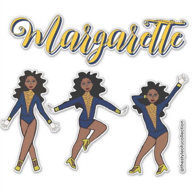 Pegatina Majorette Tri-Pose Azul/Amarillo Diamante #1 (Anverso)