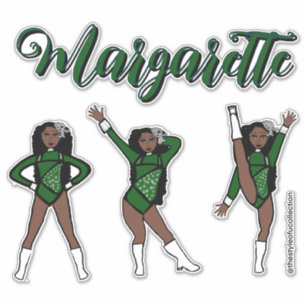 Pegatina Majorette Tri- Pose / Diamante Verde # 1