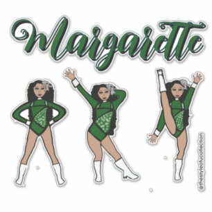 Pegatina Majorette Tri- Pose / Diamante Verde # 2