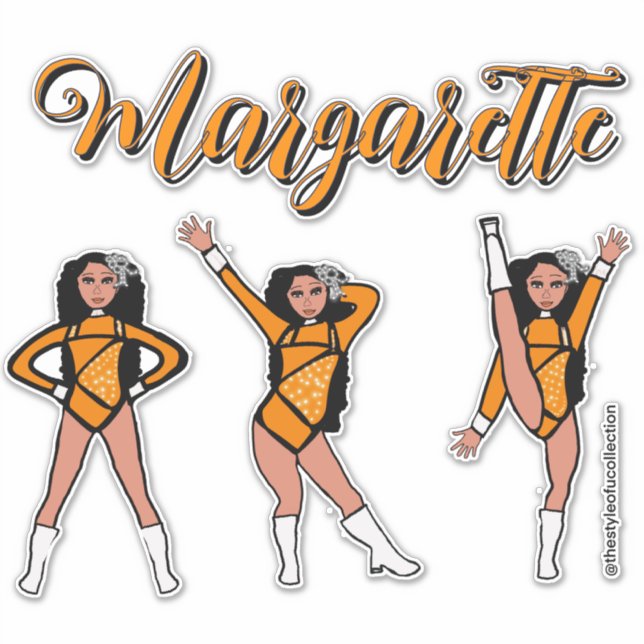 Pegatina Majorette Tri- Pose / Orange Diamond # 2 (Anverso)