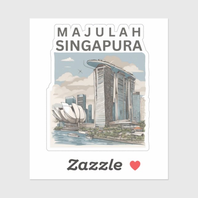 Pegatina Majulah Singapore (Hoja)
