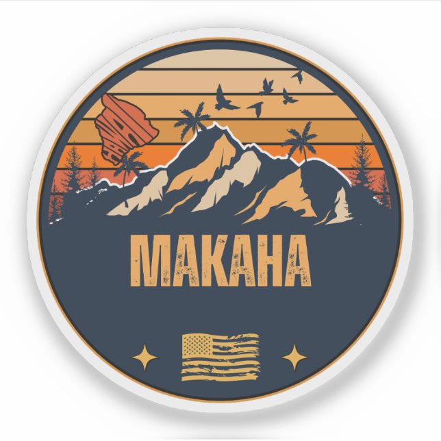 Pegatina Makaha, Hawái (Anverso)