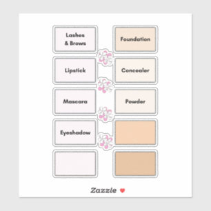 Pegatina Makeup Bin Organization Vanity Vinyl Labores