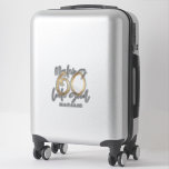 Pegatina Making 60 look good 60th birthday typography gold<br><div class="desc">Making 60 look good sixtieth birthday modern typography black and gold birthday sticker decal design.</div>