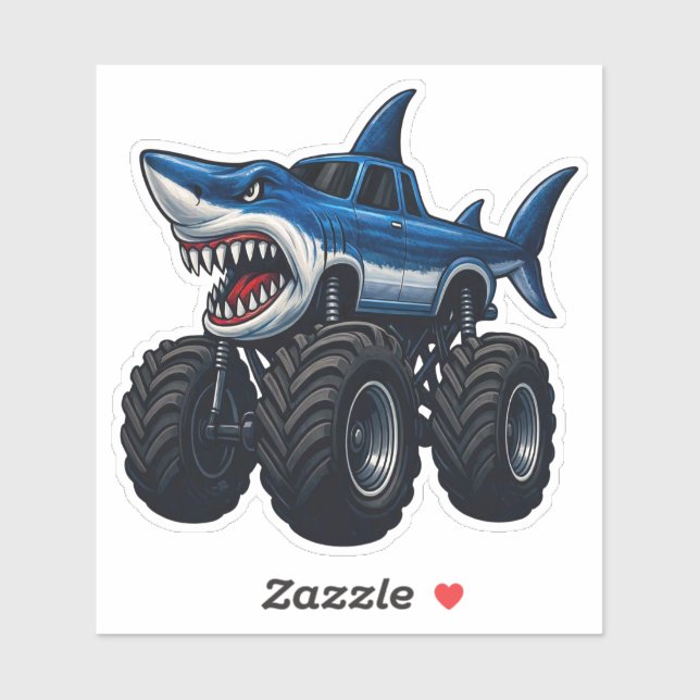 Pegatina Mako Shark Monster Truck (Hoja)