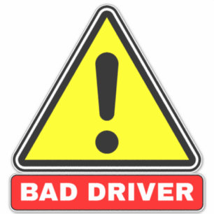 Pegatina Mal conductor en la carretera (Alerta de coche)