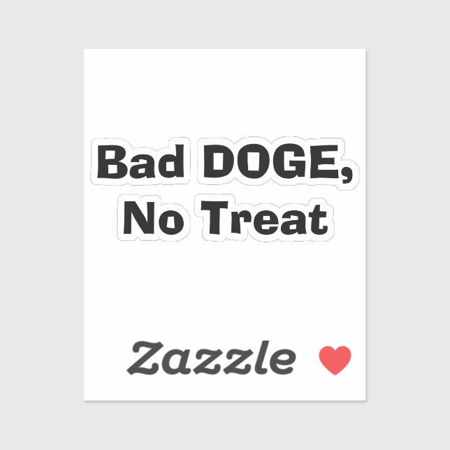 Pegatina Mala DOGE, No hay Galleta (Hoja)