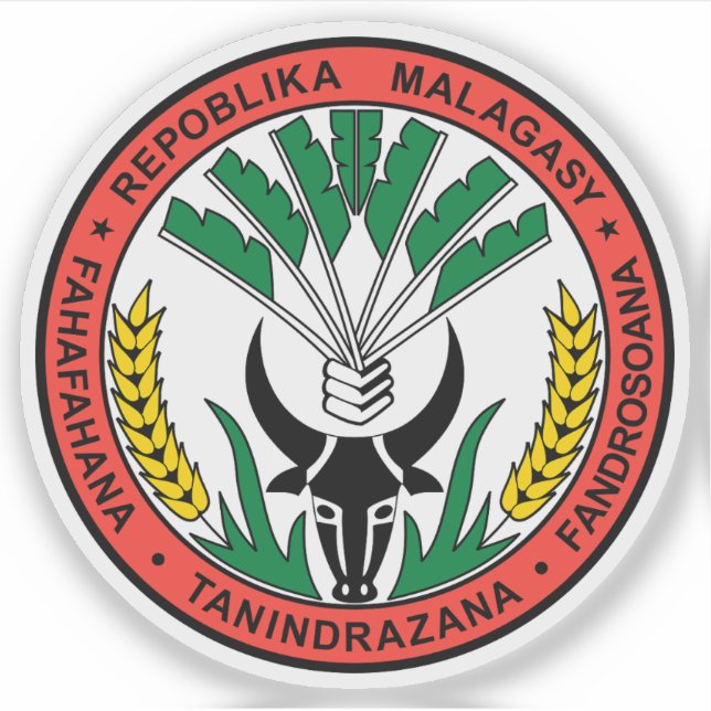 Pegatina Malagasy Republic seal (1958-1975), Madagascar (Anverso)