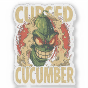 Pegatina Maldito pepino divertido Halloween Cucumber Pun