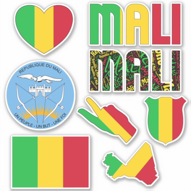 Pegatina Mali asombroso da forma a símbolos nacionales (Anverso)