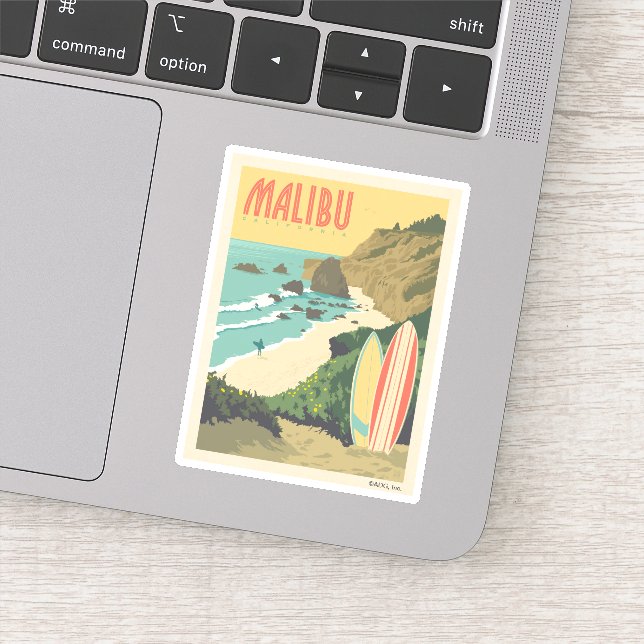 Pegatina Malibu, California (Detalle)