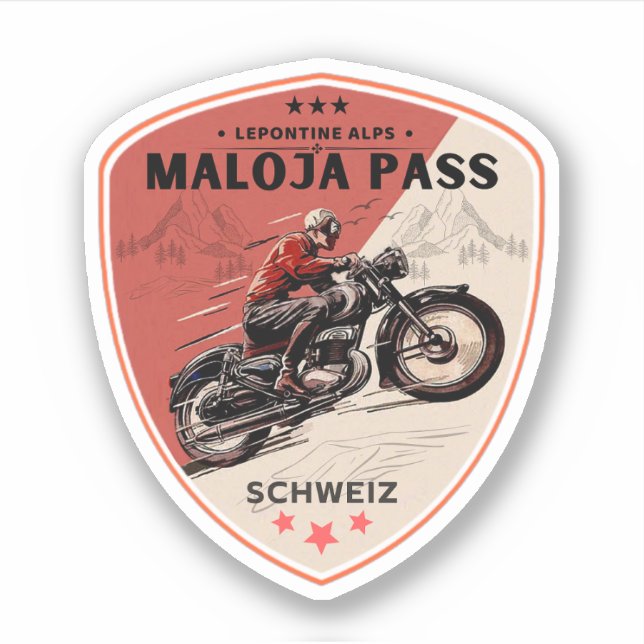 Pegatina Maloja Pass swiss-alps (Anverso)