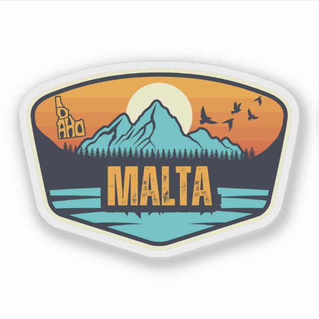 Pegatina Malta, Idaho (Anverso)