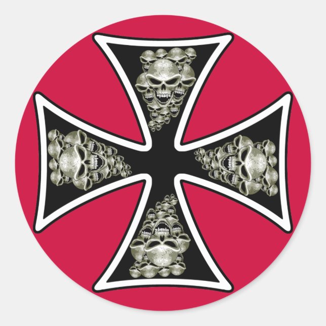 Pegatina maltés de cráneos (Anverso)