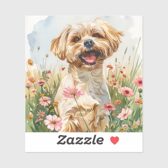 Pegatina Maltese Watercolor Sticker (Hoja)