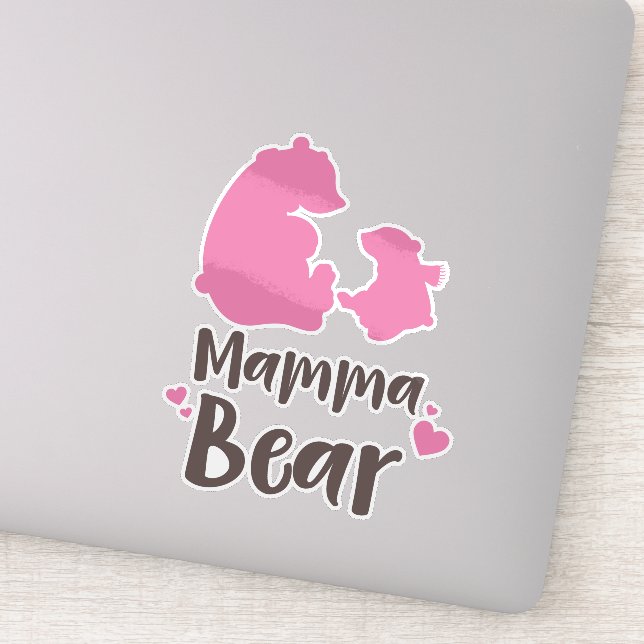 Pegatina Mama Bear, Bear De Oso, Oso Cubierto, Oso Pequeño, (Detalle)