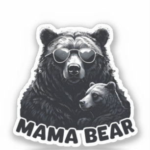 Pegatina Mama Bear con vidrio oscuro