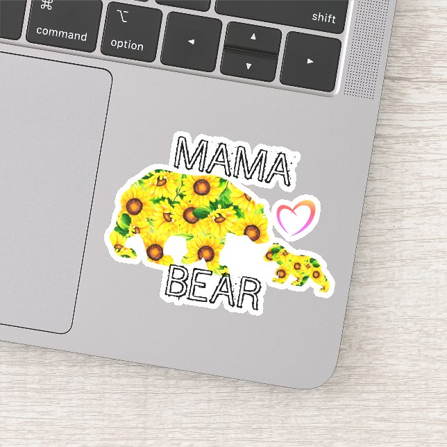 Pegatina MAMA BEAR personalizado Sunflower Mejor Decal para (Detalle)