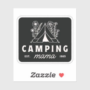 Pegatina Mamá campamento mamá campista madre caprichosa neg