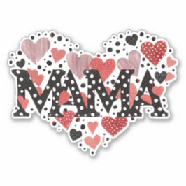 Pegatina Mamá corazones de San Valentín