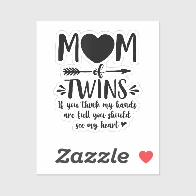 Pegatina Mamá De Gemelos Orgullosos Gemelos De Mamá Gemela (Hoja)