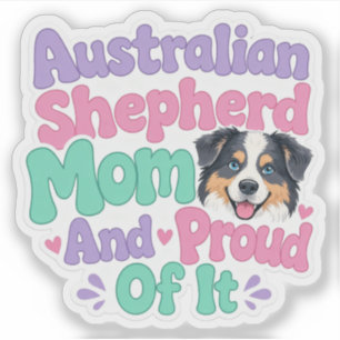 Pegatina Mamá de Pastor Australiano y Orgullosa Perro Diver