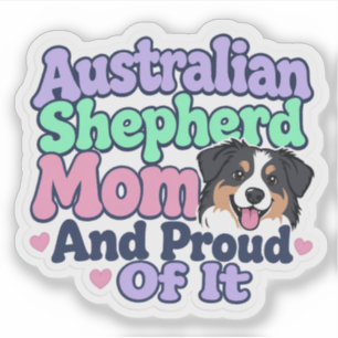 Pegatina Mamá de Pastor Australiano y Orgullosa Perro Diver