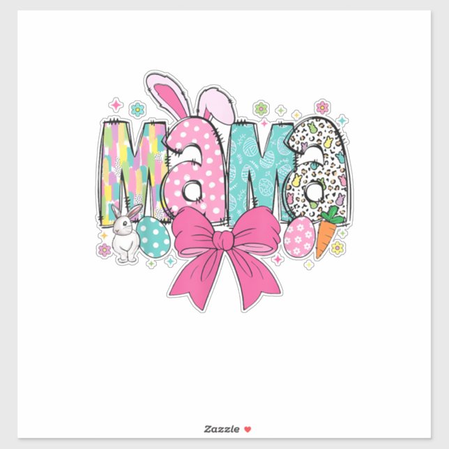 Pegatina Mama Mini Easter Matching Mama Bunny Easter Day T- (Hoja)