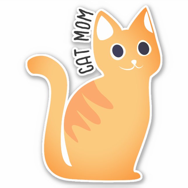 Pegatina Mamá moderna de gato lindo | El Naranja Tabby Kitt (Anverso)