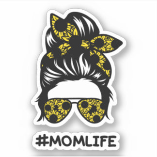 Pegatina Mamá #momlife sucia girasol de bollo