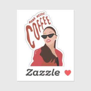 Pegatina Mamá necesita café, Mamá Coffee