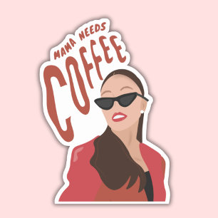 Pegatina Mamá necesita café, Mamá Coffee