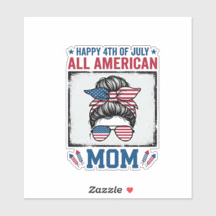 Pegatina Mamá totalmente americana Diseño de camiseta vinta