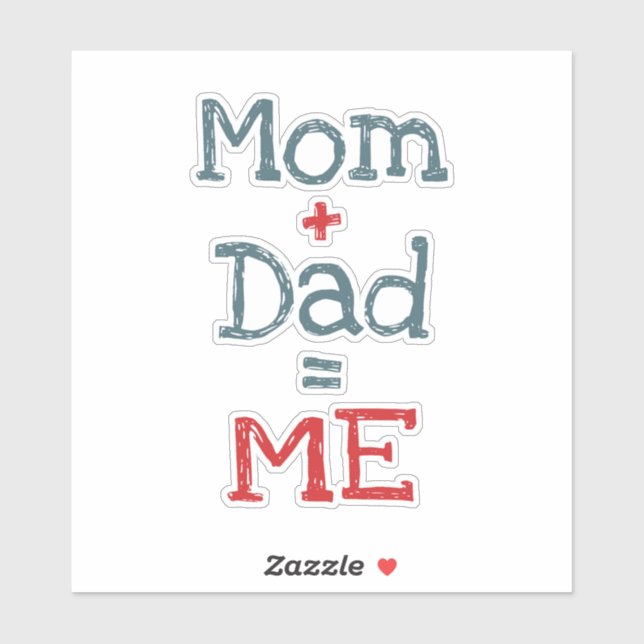 Pegatina Mamá y papá son yo (Hoja)