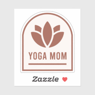 Pegatina Mamá yoga madre flor de loto estética boho