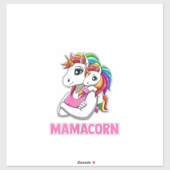 Pegatina Mamacorn de mujer - Tanque de unicornios de madre  (Hoja)