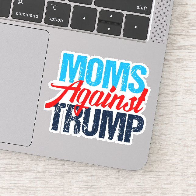 Pegatina Mamás contra la laptop política de Trump (Detalle)
