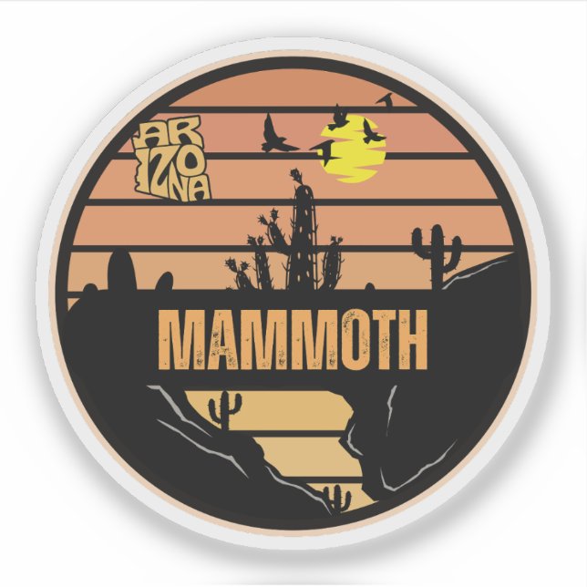 Pegatina Mammoth, Arizona (Anverso)