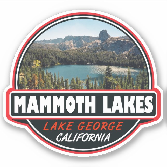 Pegatina Mammoth Lakes California Travel Emblem (Anverso)