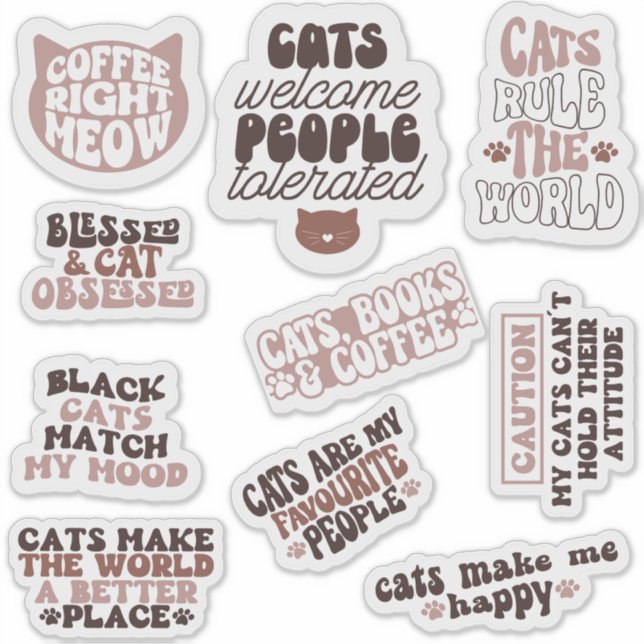 Pegatina manada gato lindo groovy cita motivadora divertido (Anverso)