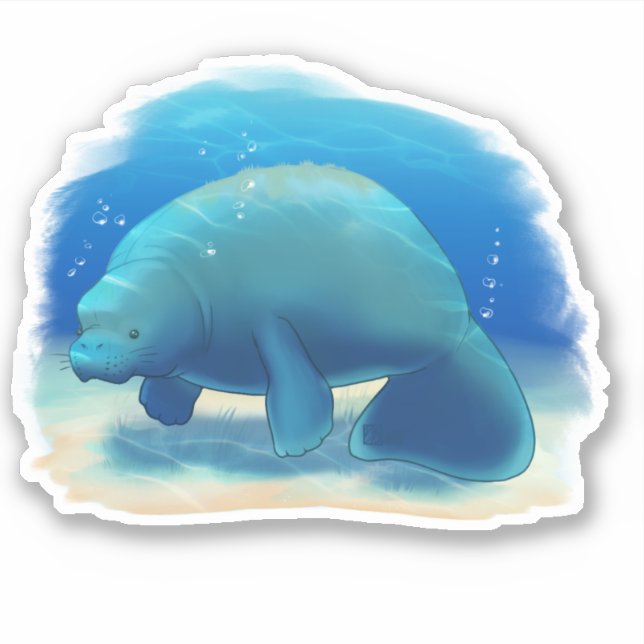 Pegatina Manatee de Florida (Anverso)