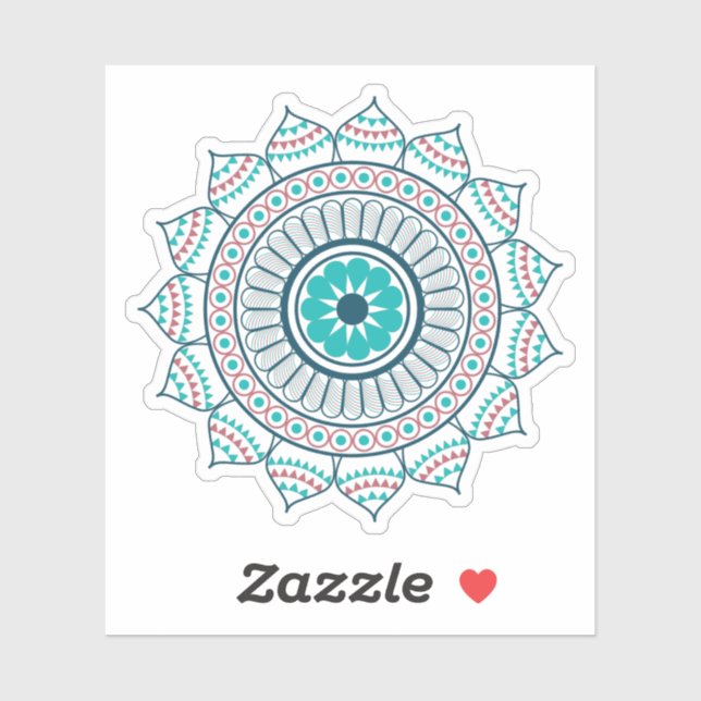 Pegatina Mandala azul de Lotus (Hoja)