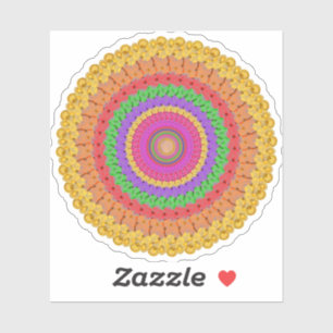Pegatina Mandala Bola estilo crochet amarillo - 