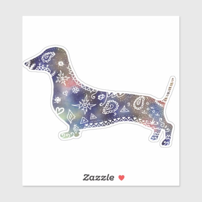 Pegatina Mandala Dachshund (Hoja)