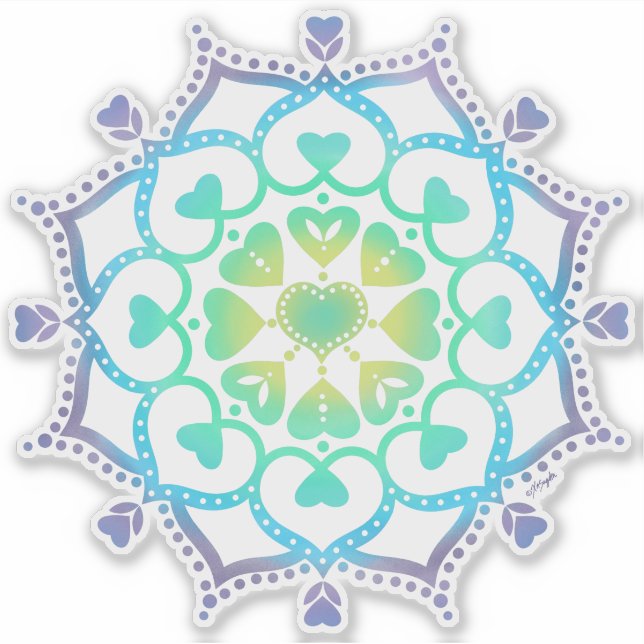 Pegatina Mandala de amor universal (Anverso)