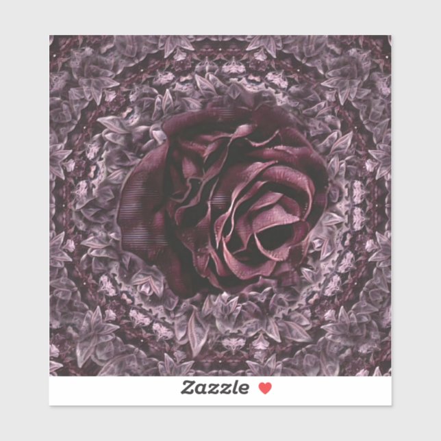 Pegatina Mandala de rosa  (Hoja)