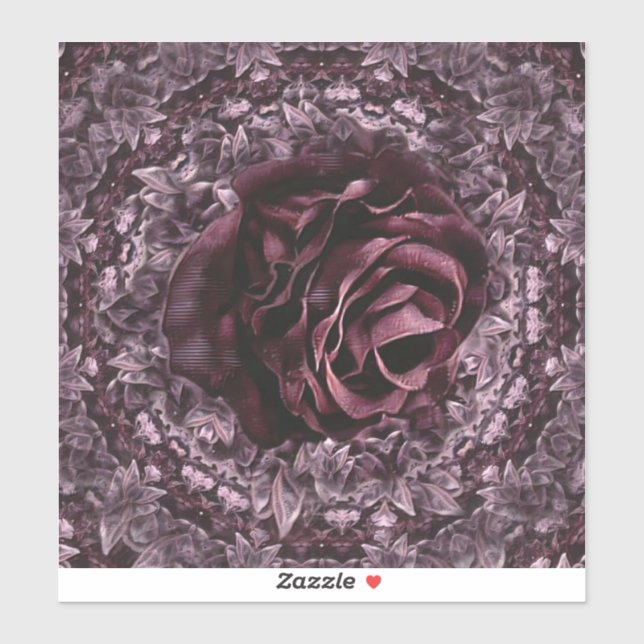 Pegatina Mandala de rosa  (Hoja)