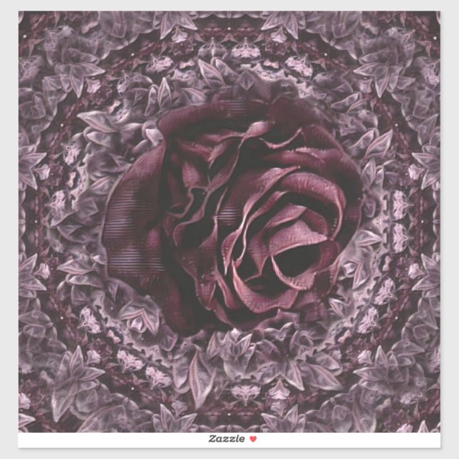 Pegatina Mandala de rosa  (Hoja)