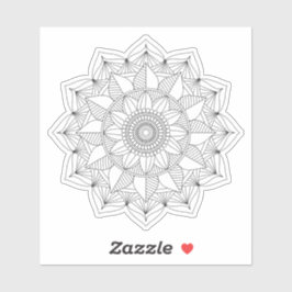 Pegatina Mandala floral geométrica negra v1