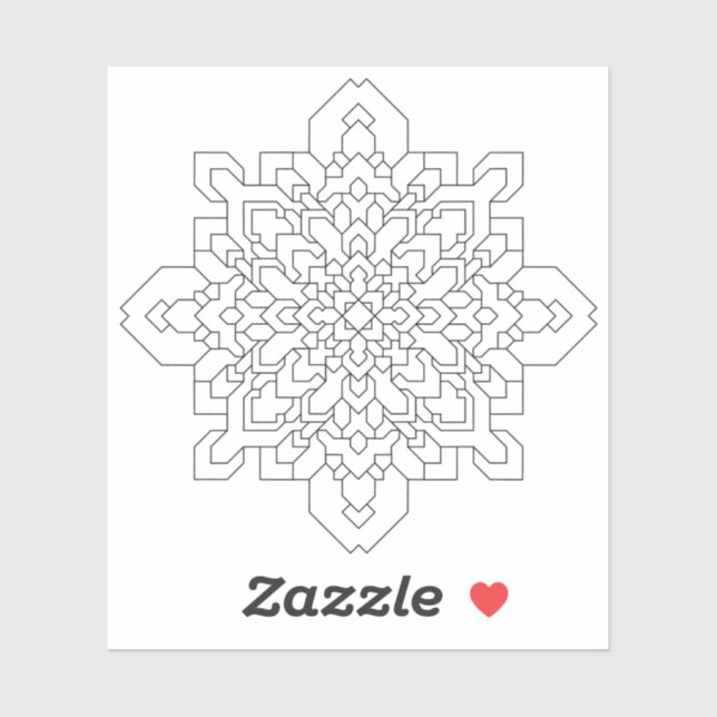 Pegatina Mandala geométrica #4 transparente (Hoja)